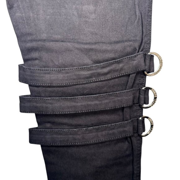 Royal Bones By Tripp Black Lace Up Jeans Pants w/ Straps Zippers Hot Topic 9 - Picture 12 of 12